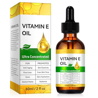 Pure Vitamin E Oil for Skin, Hair, and Scars – 2 Fl Oz Moisturizing Face and Body Oil