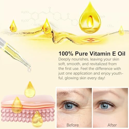Pure Vitamin E Oil for Skin, Hair, and Scars – 2 Fl Oz Moisturizing Face and Body Oil - görsel 12