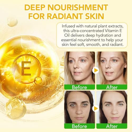 Pure Vitamin E Oil for Skin, Hair, and Scars – 2 Fl Oz Moisturizing Face and Body Oil - görsel 4