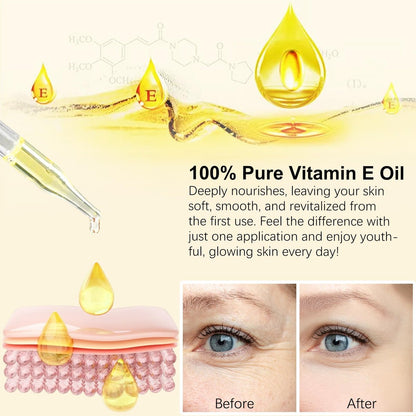 Pure Vitamin E Oil for Skin, Hair, and Scars – 2 Fl Oz Moisturizing Face and Body Oil