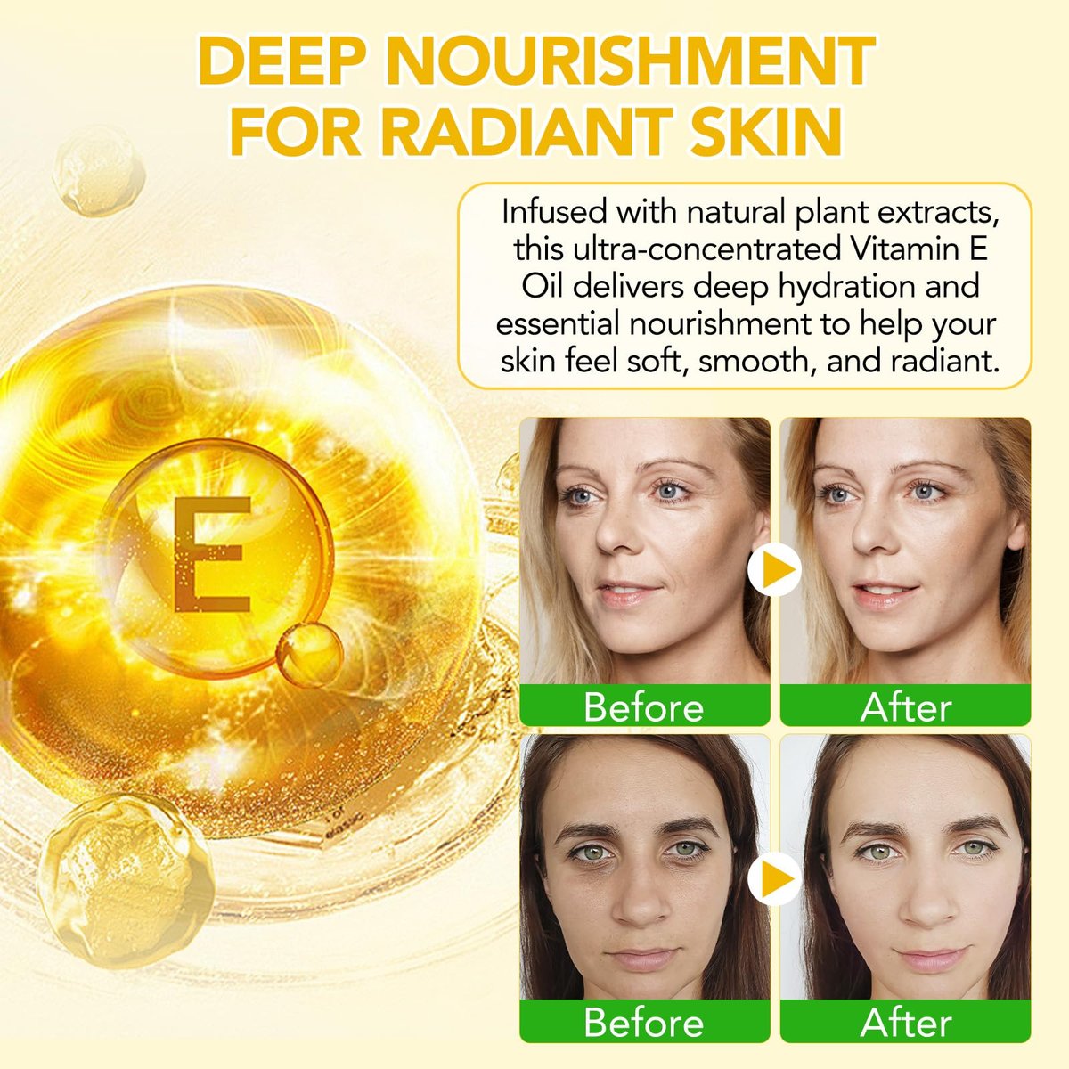 Pure Vitamin E Oil for Skin, Hair, and Scars – 2 Fl Oz Moisturizing Face and Body Oil - görsel 3