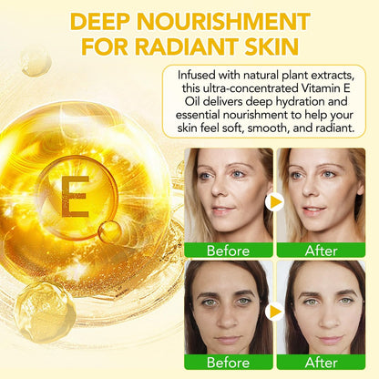 Pure Vitamin E Oil for Skin, Hair, and Scars – 2 Fl Oz Moisturizing Face and Body Oil