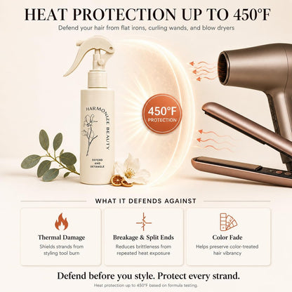 Harmonize Beauty Leave-In Conditioner - 3-in-1 Detangler & Heat Protectant Spray - Sulfate-Free - Lightweight for All Hair Types - Frizz Control - Protects & Hydrates without Buildup - 4.9 fl oz Avelisse