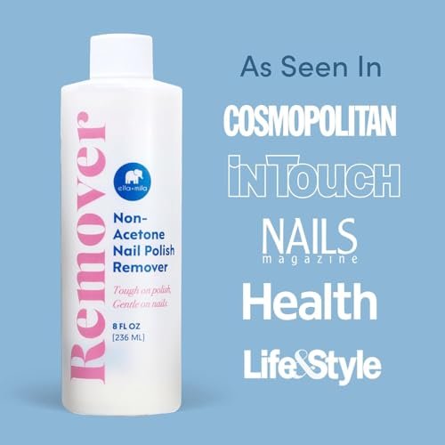 ella+mila Non-Acetone Nail Polish Remover – Gentle, Nourishing Formula for Natural Nails – Vegan & Cruelty-Free – Conditions While Removing Polish – 8 oz - görsel 6