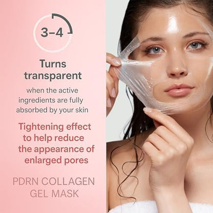 realori Salmon DNA PDRN Collagen Face Mask – Korean Hydrogel Mask for Glass Skin, Firming & Hydrating, 4-Pack