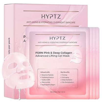 realori Salmon DNA PDRN Collagen Face Mask – Korean Hydrogel Mask for Glass Skin, Firming & Hydrating, 4-Pack