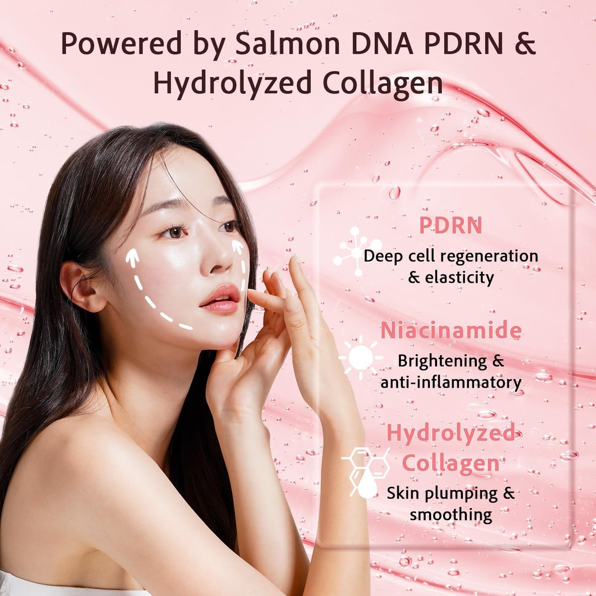 realori Salmon DNA PDRN Collagen Face Mask – Korean Hydrogel Mask for Glass Skin, Firming & Hydrating, 4-Pack - görsel 5