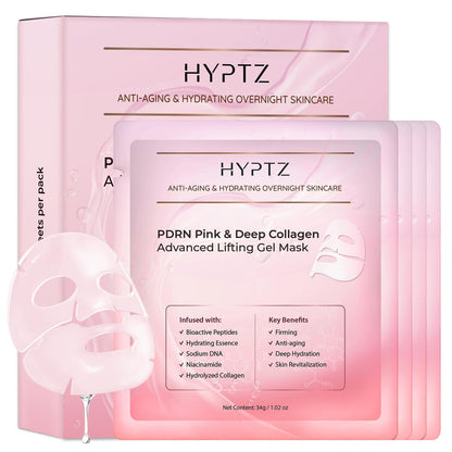 realori Salmon DNA PDRN Collagen Face Mask – Korean Hydrogel Mask for Glass Skin, Firming & Hydrating, 4-Pack