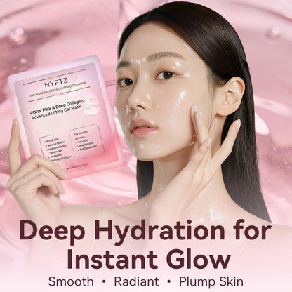 realori Salmon DNA PDRN Collagen Face Mask – Korean Hydrogel Mask for Glass Skin, Firming & Hydrating, 4-Pack