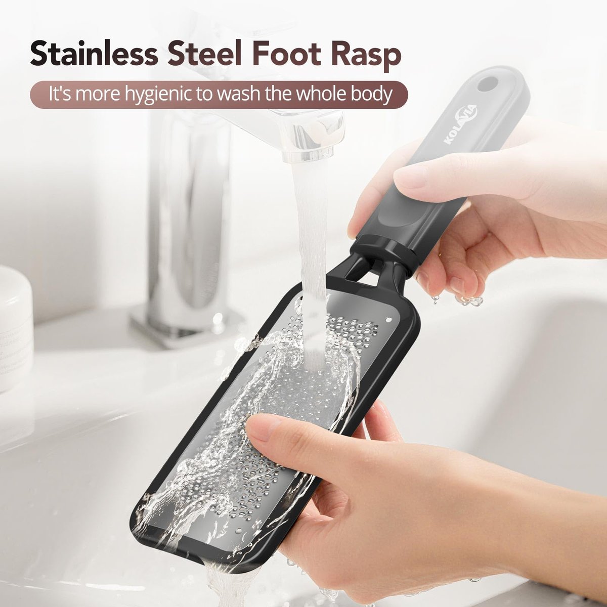 Kolavia 2 Pack Foot File Callus Remover - Durable Stainless Steel Foot Scrubber for Hard Dead Skin, Double-Sided Pedicure Tool for Cracked Heels & Corns - görsel 11
