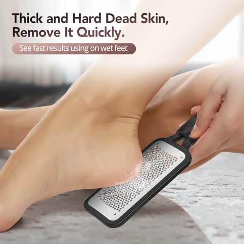 Kolavia 2 Pack Foot File Callus Remover - Durable Stainless Steel Foot Scrubber for Hard Dead Skin, Double-Sided Pedicure Tool for Cracked Heels & Corns - görsel 4