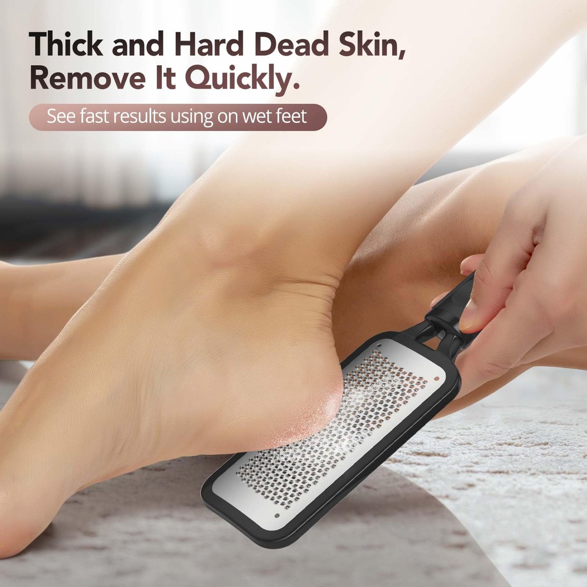 Kolavia 2 Pack Foot File Callus Remover - Durable Stainless Steel Foot Scrubber for Hard Dead Skin, Double-Sided Pedicure Tool for Cracked Heels & Corns - görsel 3