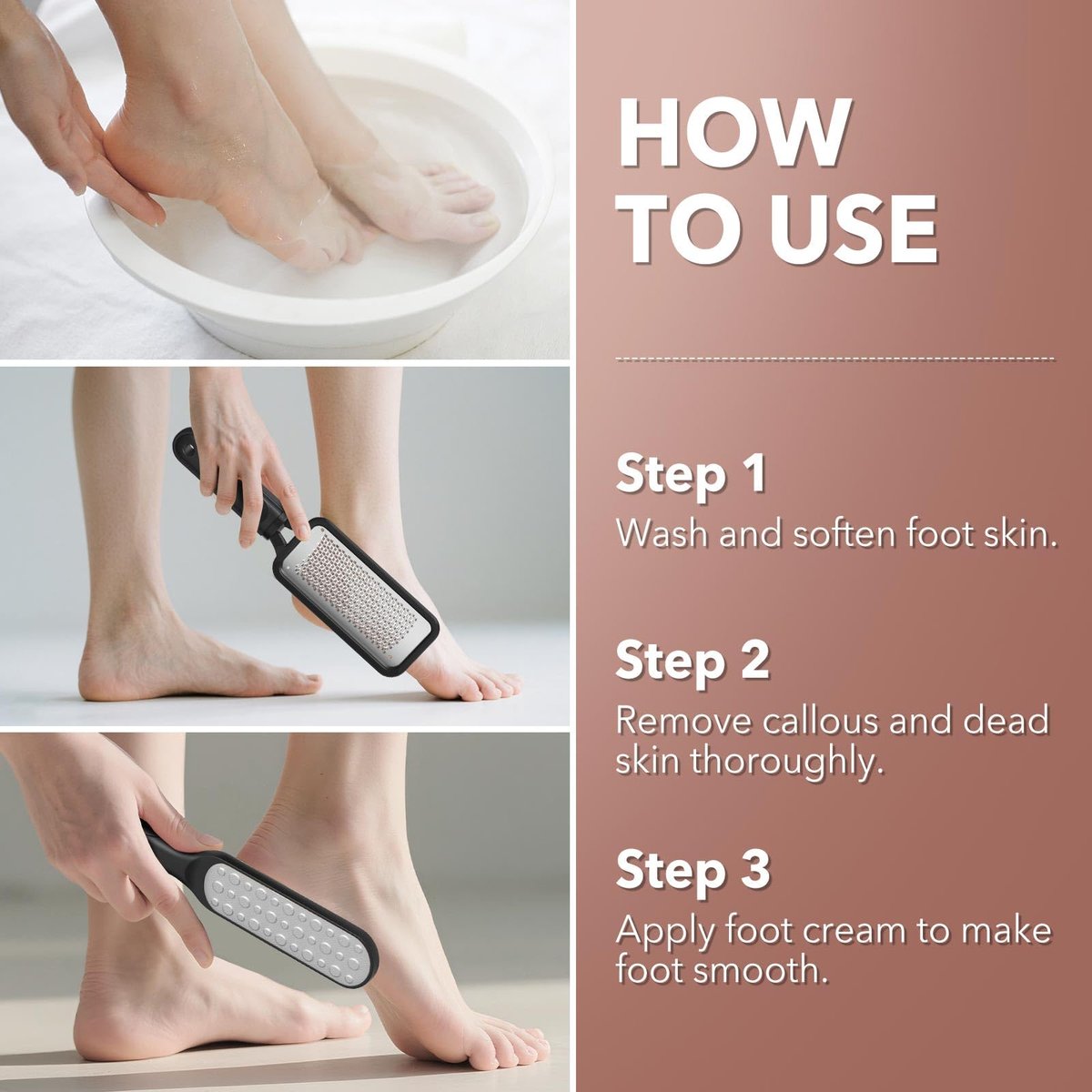 Kolavia 2 Pack Foot File Callus Remover - Durable Stainless Steel Foot Scrubber for Hard Dead Skin, Double-Sided Pedicure Tool for Cracked Heels & Corns - görsel 9