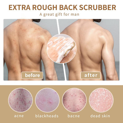 Extra Rough Exfoliating Back Scrubber - Natural Jute Body Exfoliator for Workers, Athletes & Men | Long-Lasting Loofah for Deep Daily Cleansing