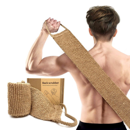 Extra Rough Exfoliating Back Scrubber - Natural Jute Body Exfoliator for Workers, Athletes & Men | Long-Lasting Loofah for Deep Daily Cleansing