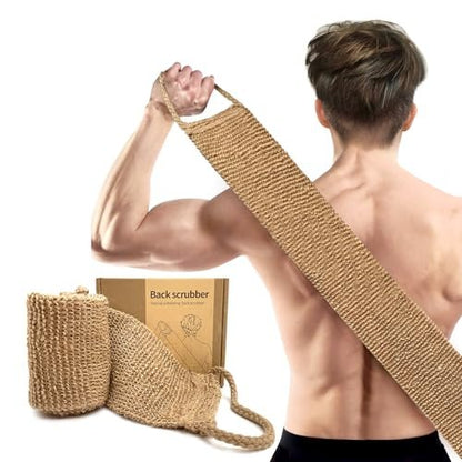 Extra Rough Exfoliating Back Scrubber - Natural Jute Body Exfoliator for Workers, Athletes & Men | Long-Lasting Loofah for Deep Daily Cleansing