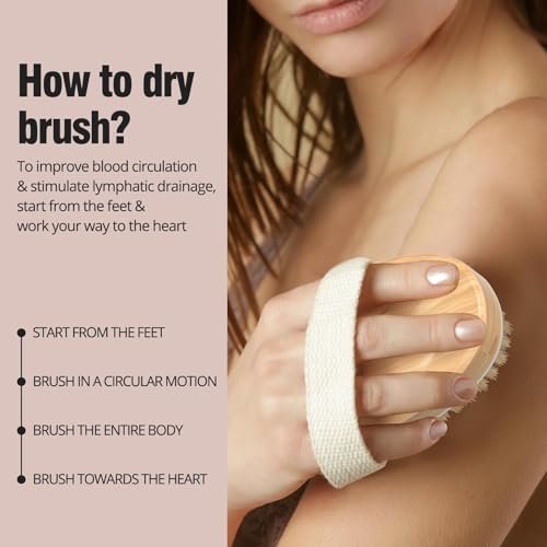 2 Pack Dry Brushing Body Brush - Natural Soft Bristle Shower Brush for Exfoliating, Lymphatic Drainage & Improved Circulation - Body Exfoliator Scrubber for Women & Men - görsel 14