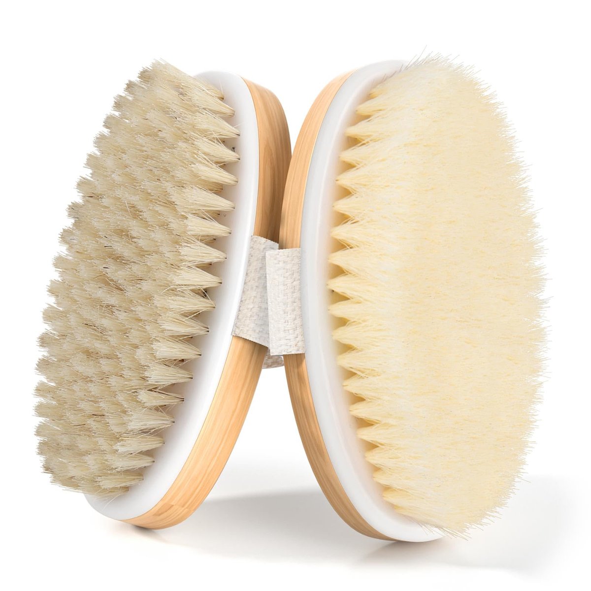 2 Pack Dry Brushing Body Brush - Natural Soft Bristle Shower Brush for Exfoliating, Lymphatic Drainage & Improved Circulation - Body Exfoliator Scrubber for Women & Men - görsel 1