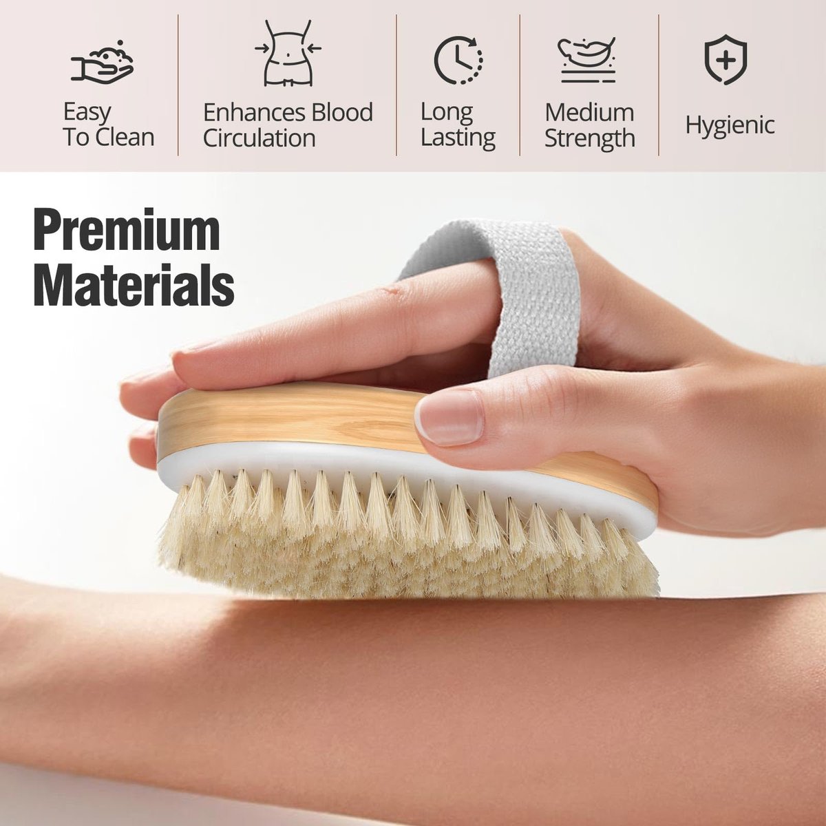 2 Pack Dry Brushing Body Brush - Natural Soft Bristle Shower Brush for Exfoliating, Lymphatic Drainage & Improved Circulation - Body Exfoliator Scrubber for Women & Men - görsel 5