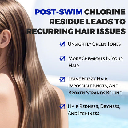VANERIA 2-in-1 Swim Shampoo & Hard Water Shampoo - Chlorine Removal for Swimmers, Removes Minerals and Buildup, Restorative Hair Care, Safe for Colored Hair, 8.8 oz