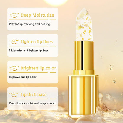 retigazo 2PCS Transferproof Color Changing Lipstick - Gold Foil, Long Lasting Moisturizing Glossy Shine Lip Gloss, Deep Nourishment