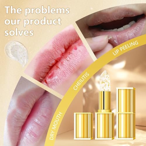 EOIRULA 2-Pack Transferproof Color Changing Lipstick - Gold Foil Moisturizing Lip Gloss with Deep Nourishment Avelisse