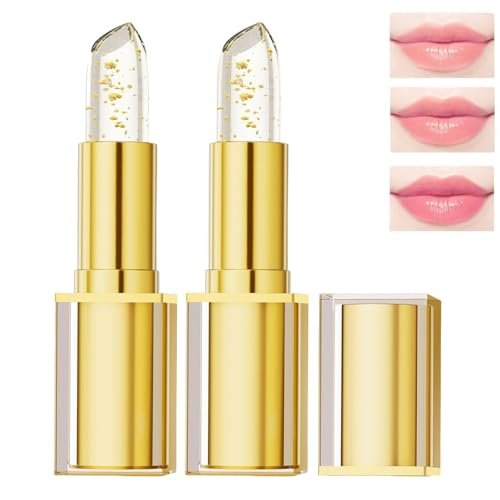 retigazo 2PCS Transferproof Color Changing Lipstick - Gold Foil, Long Lasting Moisturizing Glossy Shine Lip Gloss, Deep Nourishment - görsel 2