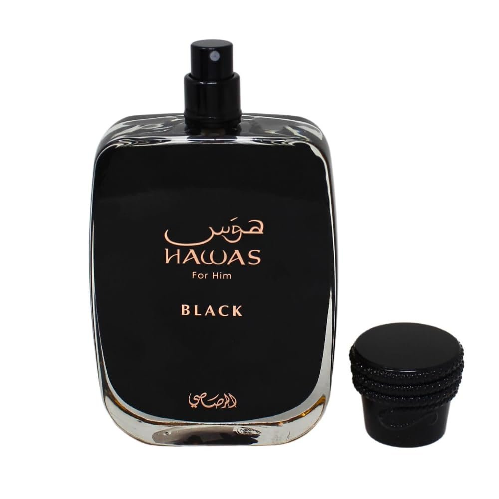 RASASI HAWAS BLACK Eau de Toilette - 3.38 Fl Oz | Bold & Long-Lasting Men's Fragrance Avelisse