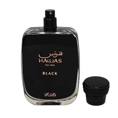 RASASI HAWAS BLACK Eau de Toilette - 3.38 Fl Oz | Bold & Long-Lasting Men's Fragrance Avelisse