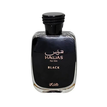 RASASI HAWAS BLACK Eau de Toilette - 3.38 Fl Oz | Bold & Long-Lasting Men's Fragrance Avelisse
