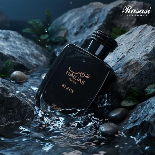 RASASI HAWAS BLACK Eau de Toilette - 3.38 Fl Oz | Bold & Long-Lasting Men's Fragrance Avelisse