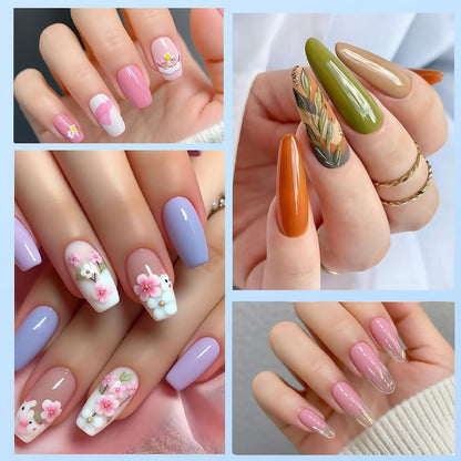 7 Multi-Size Nail Art Brush Set with Resin Palette - Acrylic Nail Tools for DIY Manicure, Home Salon, Pro & Beginner
