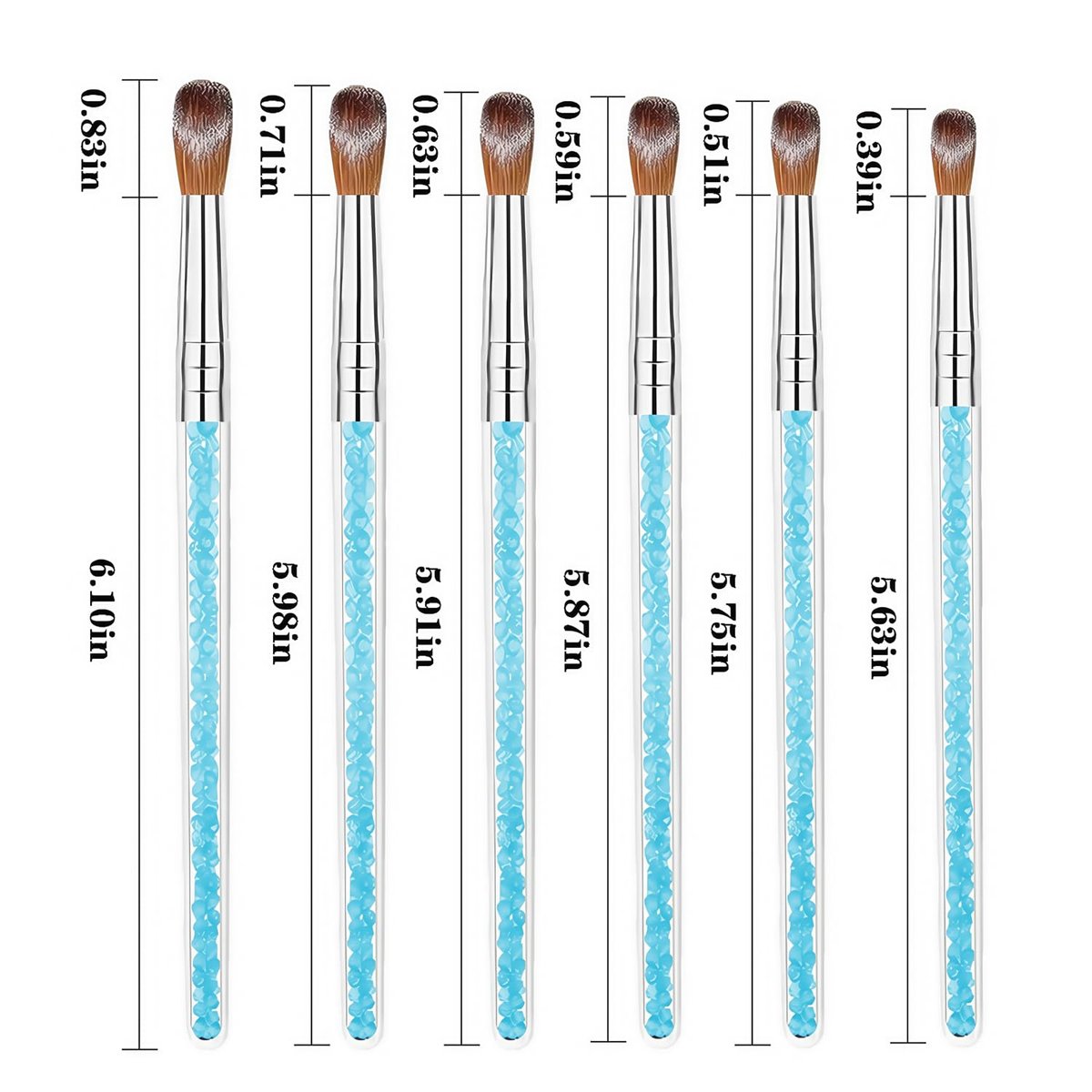 7 Multi-Size Nail Art Brush Set with Resin Palette - Acrylic Nail Tools for DIY Manicure, Home Salon, Pro & Beginner - görsel 5