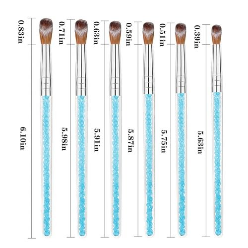 7 Multi-Size Nail Art Brush Set with Resin Palette - Acrylic Nail Tools for DIY Manicure, Home Salon, Pro & Beginner - görsel 6