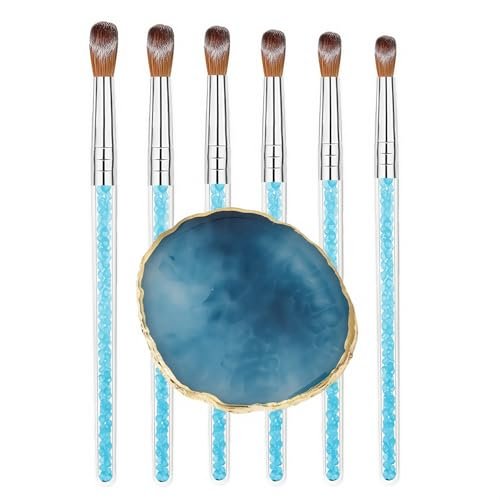 7 Multi-Size Nail Art Brush Set with Resin Palette - Acrylic Nail Tools for DIY Manicure, Home Salon, Pro & Beginner - görsel 2