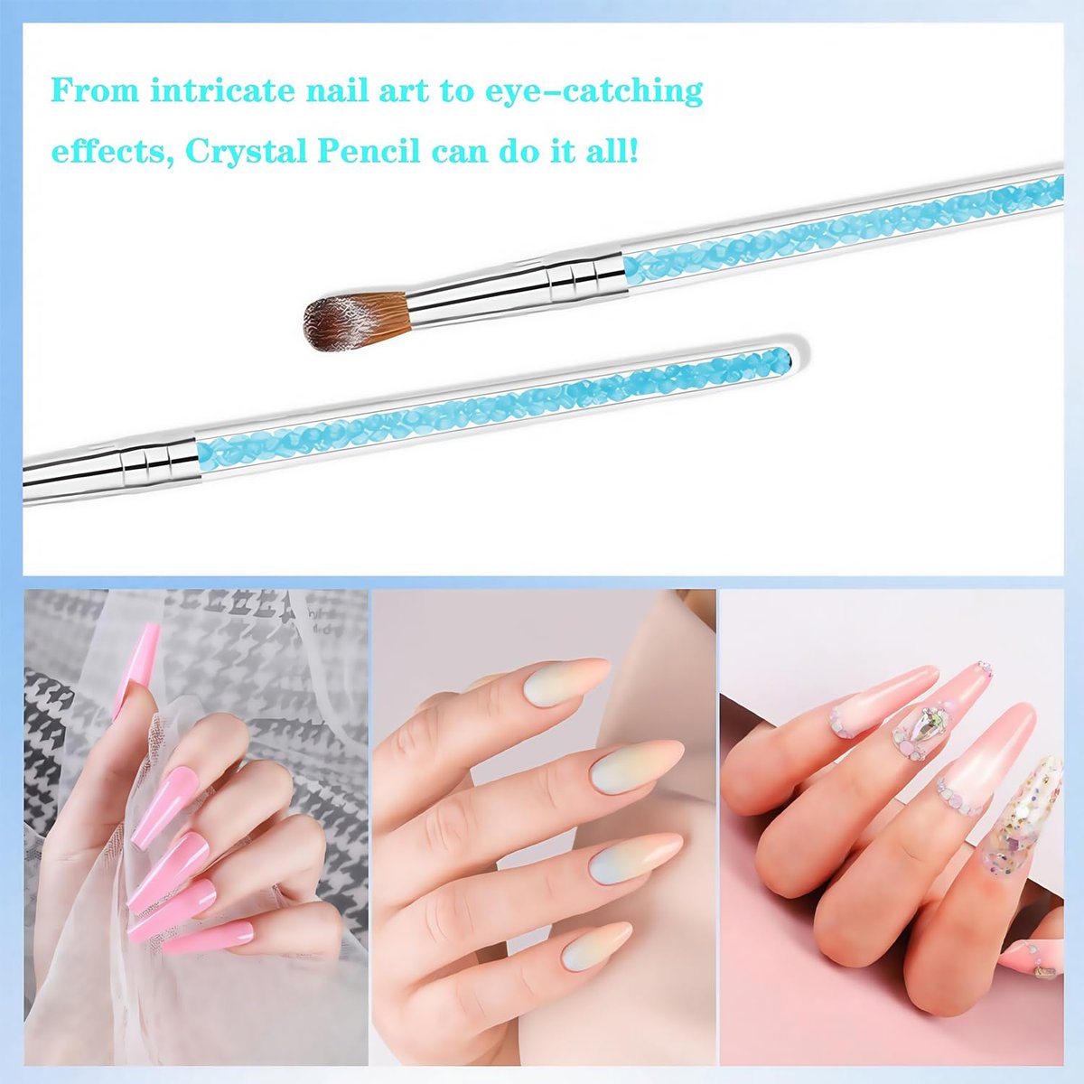 7 Multi-Size Nail Art Brush Set with Resin Palette - Acrylic Nail Tools for DIY Manicure, Home Salon, Pro & Beginner - görsel 3