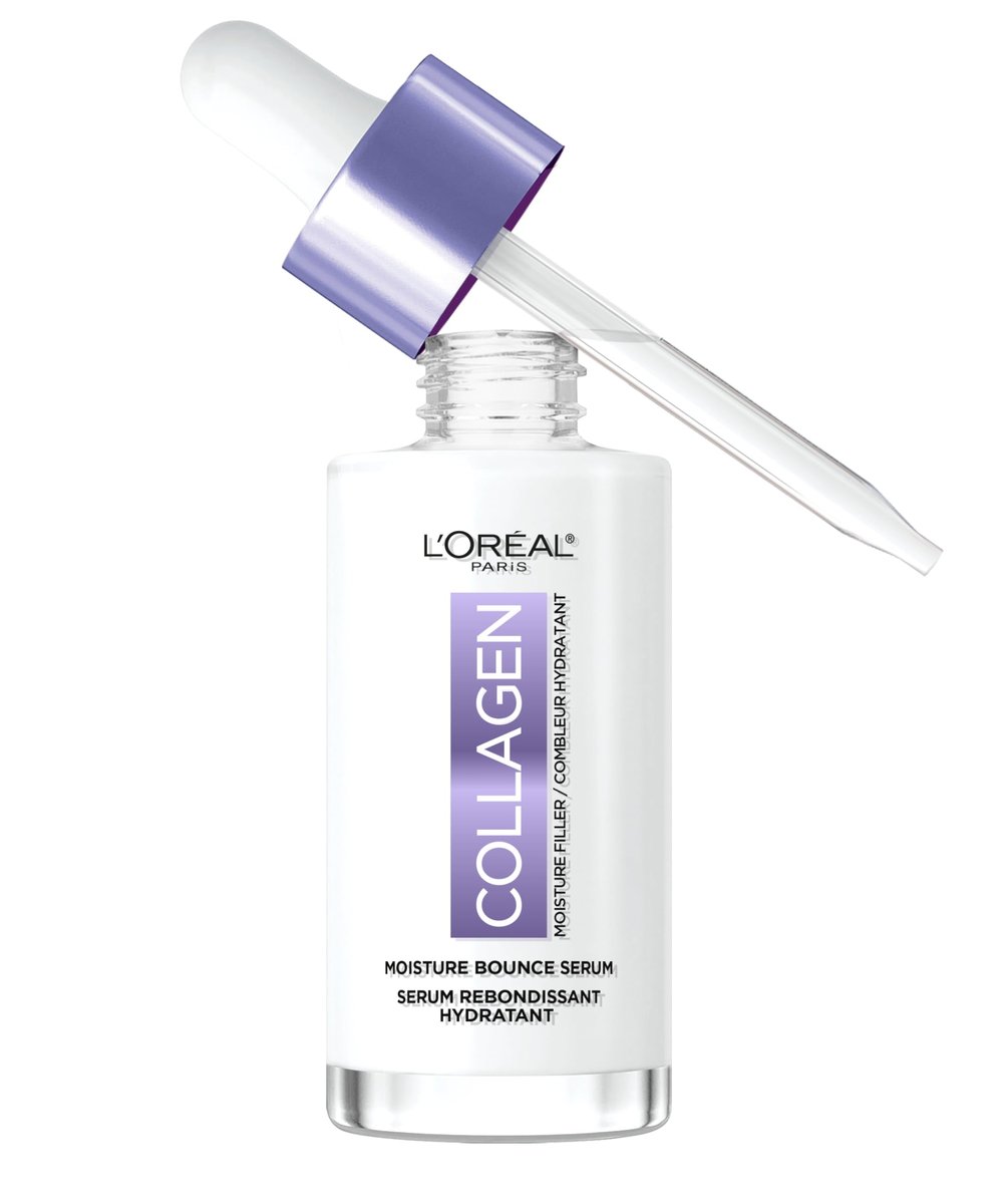 L'Oreal Paris Collagen Moisture Filler Moisture Bounce Face Serum – Hydrating Glow Serum with Collagen, Glycerin & Squalane for Bouncy, Radiant Skin (1 Fl Oz) - görsel 1