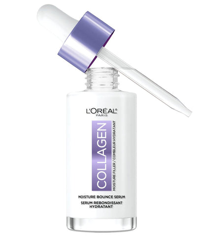 L'Oreal Paris Collagen Moisture Filler Moisture Bounce Face Serum – Hydrating Glow Serum with Collagen, Glycerin & Squalane for Bouncy, Radiant Skin (1 Fl Oz)