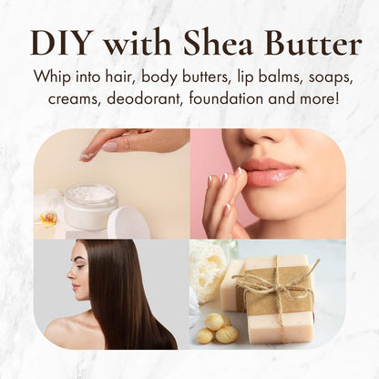 HalalEveryDay Yellow Shea Butter from Ghana - Raw Unrefined African Shea Butter for Skin & Hair, 100% Pure Natural Moisturizer for Body, Face & DIY Beauty, 24 oz Avelisse