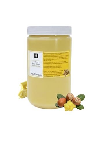 HalalEveryDay Yellow Shea Butter from Ghana - Raw Unrefined African Shea Butter for Skin & Hair, 100% Pure Natural Moisturizer for Body, Face & DIY Beauty, 24 oz Avelisse
