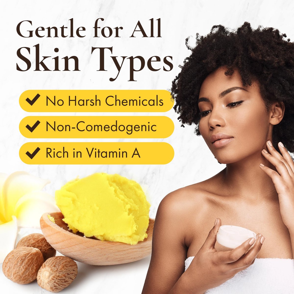 HalalEveryDay Yellow Shea Butter from Ghana - Raw Unrefined African Shea Butter for Skin & Hair, 100% Pure Natural Moisturizer for Body, Face & DIY Beauty, 24 oz Avelisse