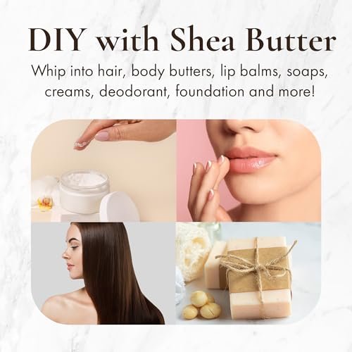 HalalEveryDay Yellow Shea Butter from Ghana - Raw Unrefined African Shea Butter for Skin & Hair, 100% Pure Natural Moisturizer for Body, Face & DIY Beauty, 24 oz Avelisse