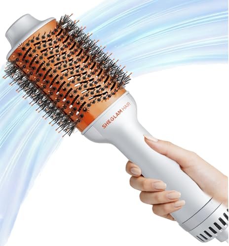 SHEGLAM Oval Hair Blow Dryer Brush - 4-in-1 Hot Air Styling Tool, 2.8-Inch Barrel, 3 Heat Settings, Tangle-Free Ionic Bristles for Frizz-Free Blowouts Avelisse