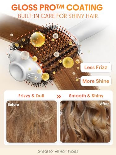 SHEGLAM Oval Hair Blow Dryer Brush - 4-in-1 Hot Air Styling Tool, 2.8-Inch Barrel, 3 Heat Settings, Tangle-Free Ionic Bristles for Frizz-Free Blowouts Avelisse