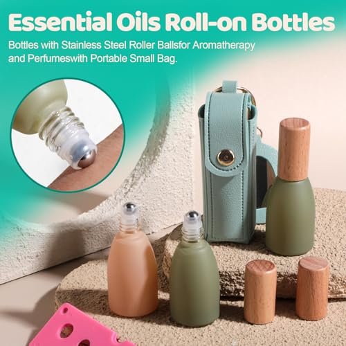 JPNK Essential Oils Roll-on Bottles with Stainless Steel Roller Balls - Pack of 4 for Aromatherapy & Perfumes (10ml each) - görsel 4