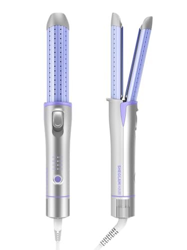 SHEGLAM Hair Cool Lock Airflow Styler 360° Curling Iron with Cooling Vents, 4 Adjustable Temperatures, Dual Voltage, Fast Straightening, 5.5 Inch, Black Avelisse