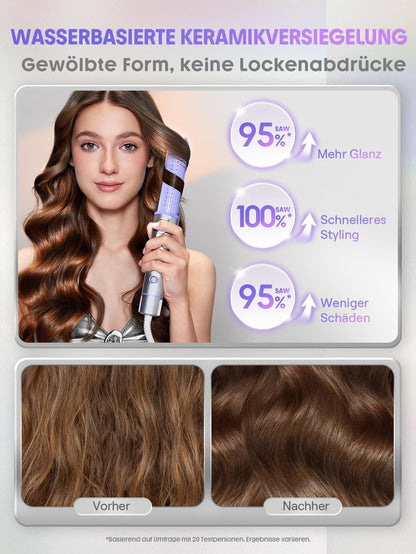 SHEGLAM Hair Cool Lock Airflow Styler 360° Curling Iron with Cooling Vents, 4 Adjustable Temperatures, Dual Voltage, Fast Straightening, 5.5 Inch, Black Avelisse