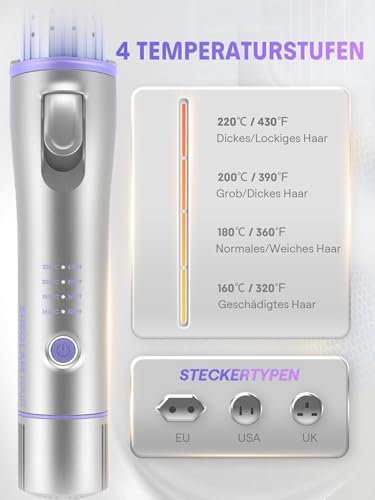 SHEGLAM Hair Cool Lock Airflow Styler 360° Curling Iron with Cooling Vents, 4 Adjustable Temperatures, Dual Voltage, Fast Straightening, 5.5 Inch, Black Avelisse