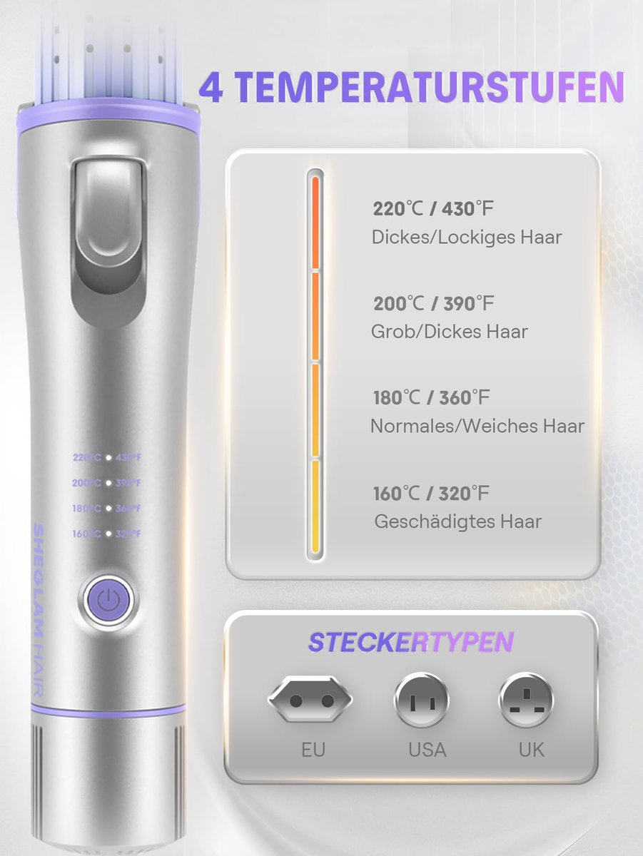 SHEGLAM Hair Cool Lock Airflow Styler 360° Curling Iron with Cooling Vents, 4 Adjustable Temperatures, Dual Voltage, Fast Straightening, 5.5 Inch, Black Avelisse