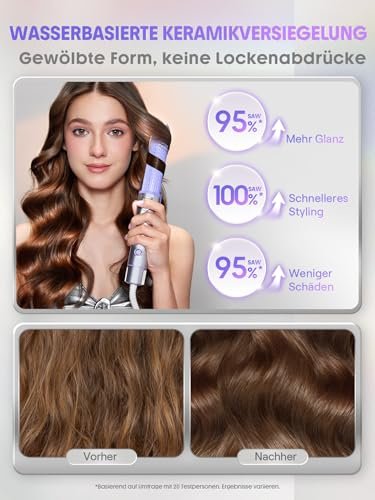 SHEGLAM Hair Cool Lock Airflow Styler 360° Curling Iron with Cooling Vents, 4 Adjustable Temperatures, Dual Voltage, Fast Straightening, 5.5 Inch, Black Avelisse